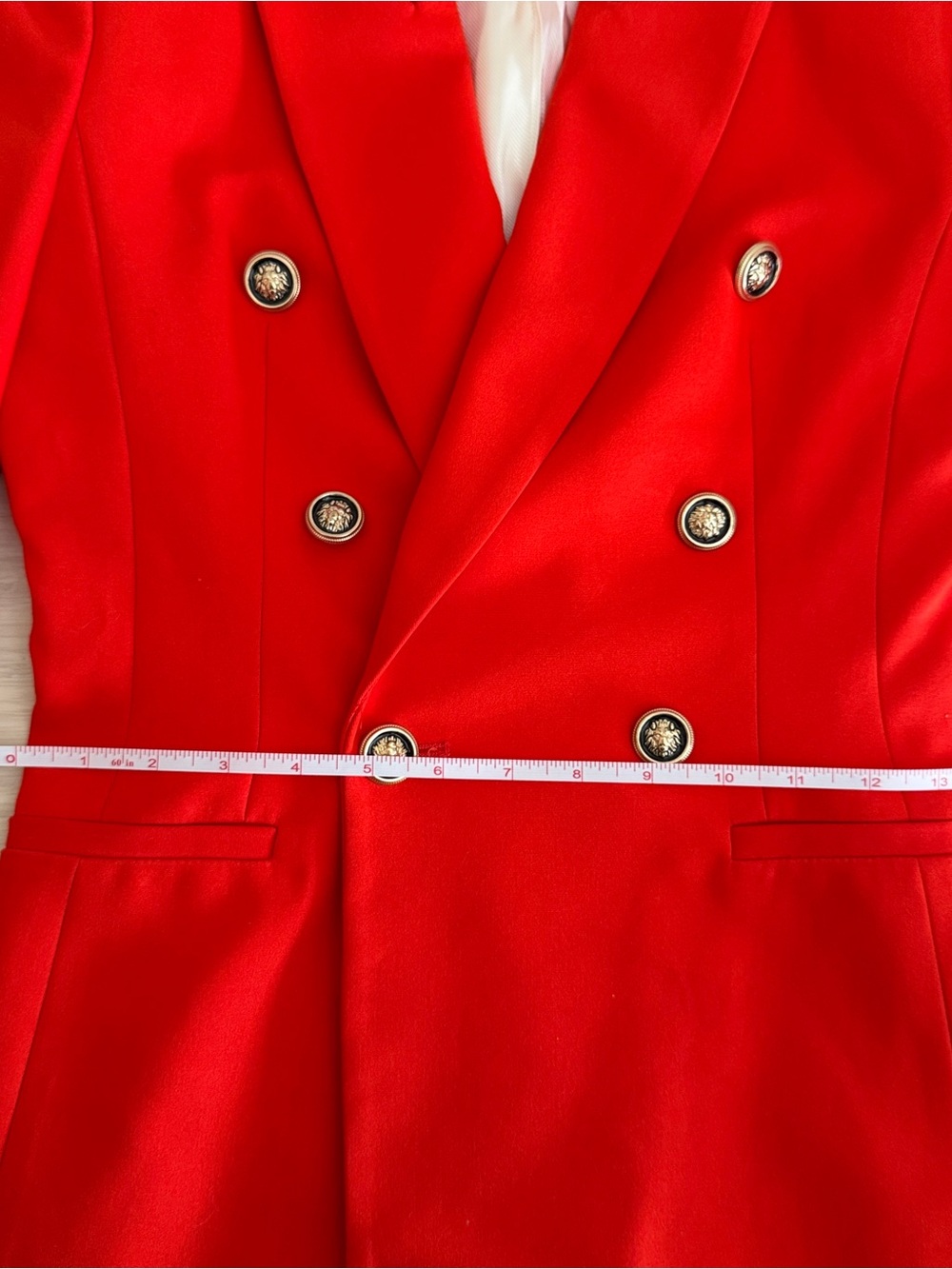 Zara Vibrant Double Breasted Burnt Orange Blazer with gold buttons - Picture 5 of 10
